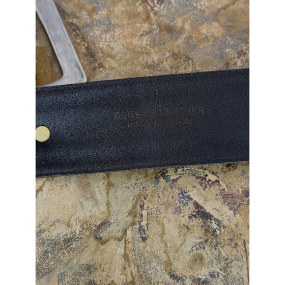 Leather Belt Silver womens M 34"L Black Buckle Bull Conchos Turquoise Western - Picture 13 of 14